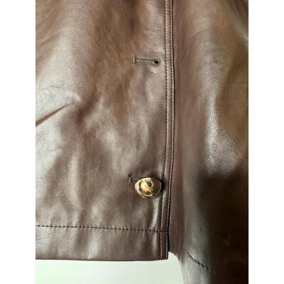 Kendall Kylie Plus Size Faux Leather Button Skirt Brown Size 3X New With Tags - Picture 4 of 12